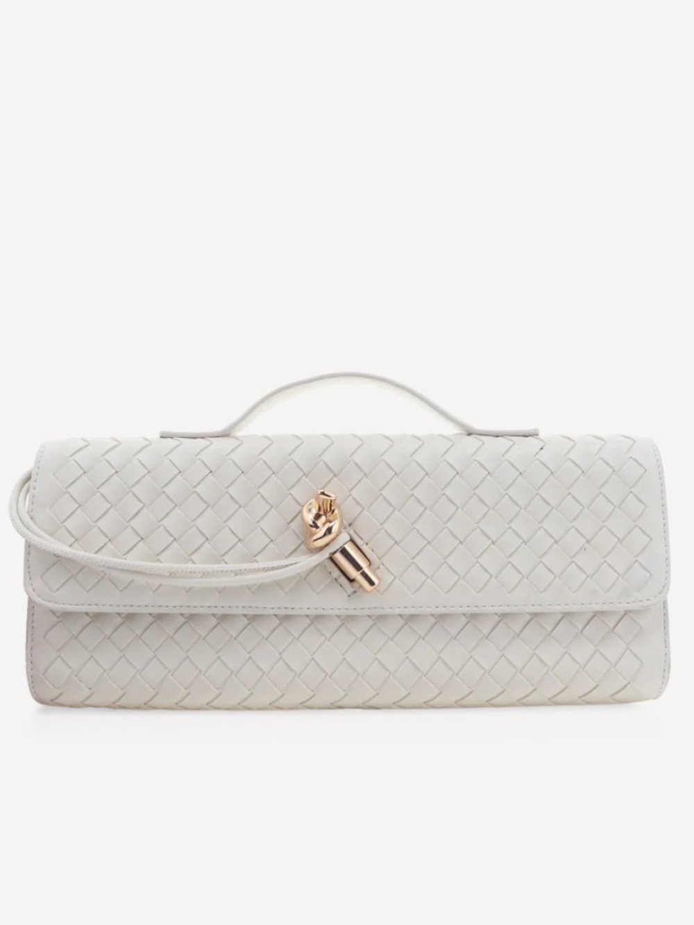 Alice Woven Clutch - Bone NWOT